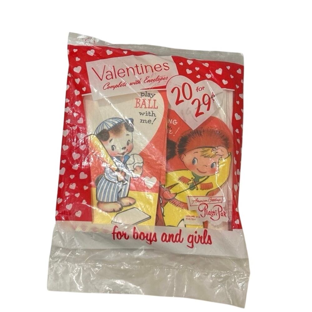 1950’s-1960’s Children’s Valentines Card Pack 20 Unopened Original Packaging NOS